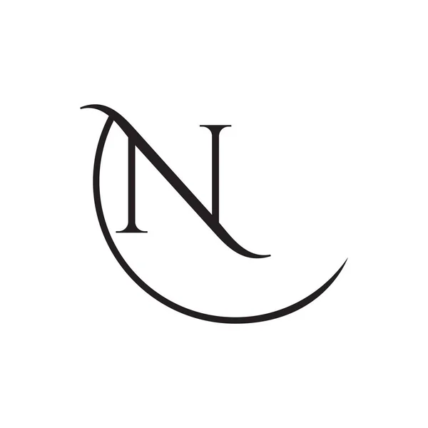 Kurve Swoosh Serifen Buchstaben Logo Design Vektor — Stockvektor