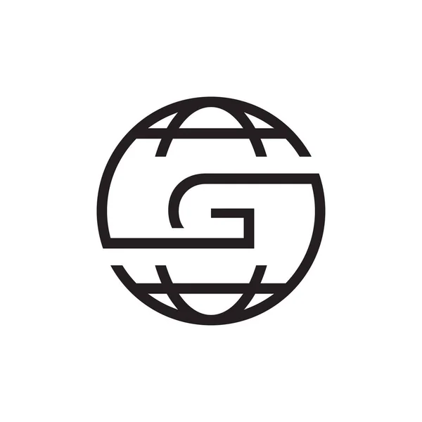 Глобус Буква Дизайн Логотипа — стоковый вектор