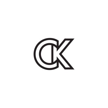C K harfi logosu. basit sembol vektörü.