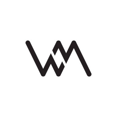 W M ilk harf tasarım vektörü