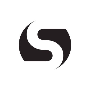 Negatif boşluk S tasarım vektörü çizimi