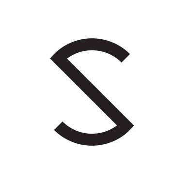 S simgesi tasarım vektör çizimi