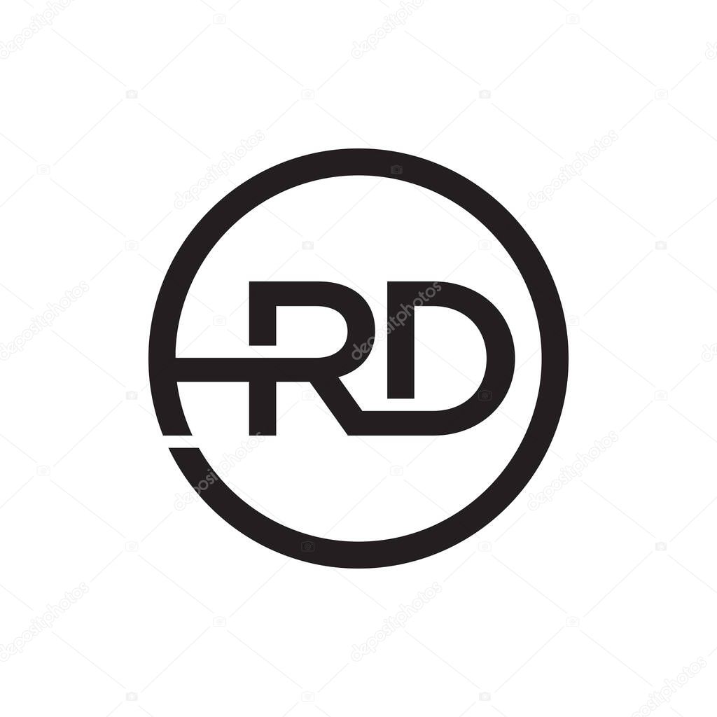 H R D circle lines design vector