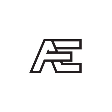 E çizgileri harf çizgileri logo tasarım vektörü