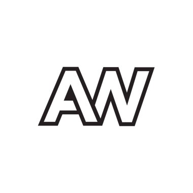 Bir W satırı harf çizgileri logo tasarım vektörü