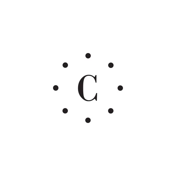 Lettre Logo Avec Cercle Pointillé Concept Conception — Image vectorielle