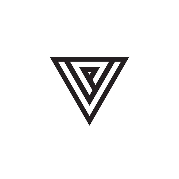 P三角形のラインロゴデザインコンセプト — ストックベクタ