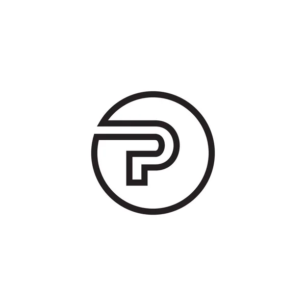 Pサークルレターラインロゴデザインベクトル — ストックベクタ