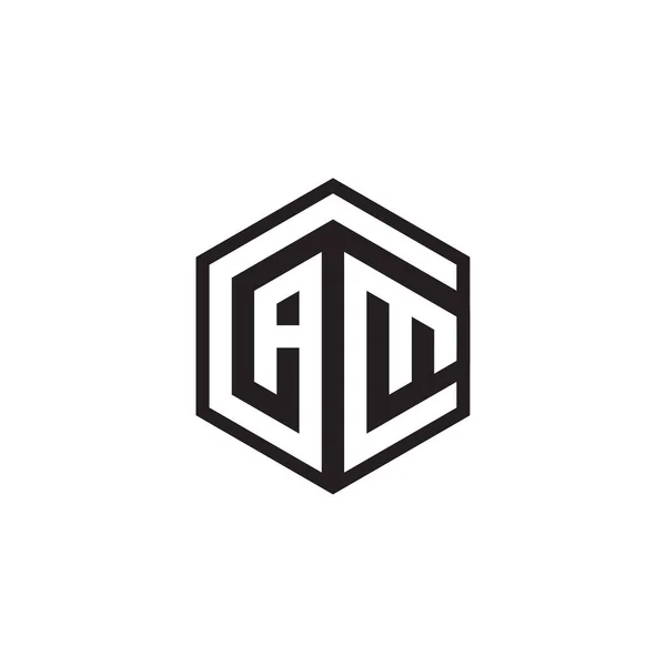 M六角形の文字のロゴデザインコンセプト — ストックベクタ