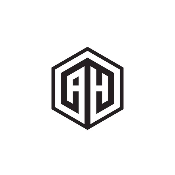 Concetto Design Del Logo Lettera Esagonale — Vettoriale Stock