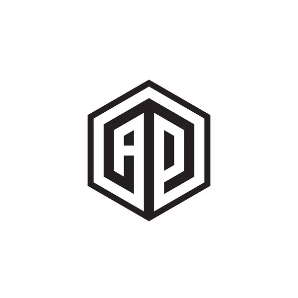 P六角形の文字のロゴデザインコンセプト — ストックベクタ