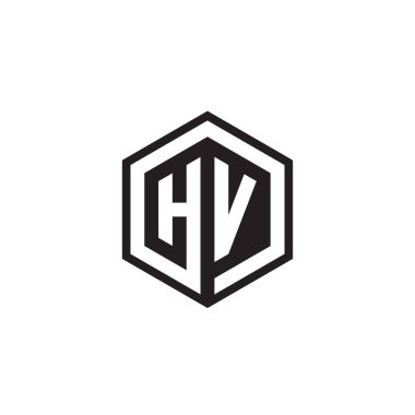 H V altıgen harfli logo tasarımı kavramı