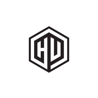 H U altıgen harfli logo tasarımı kavramı