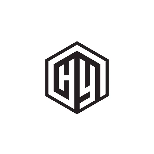 Sechseck Buchstabe Logo Design Konzept — Stockvektor