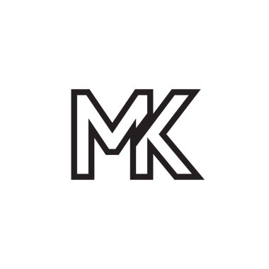 M K çizgileri logo tasarım vektörü