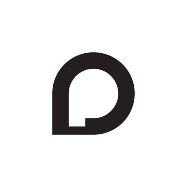 soyut P harfi negatif uzay tasarım vektörü