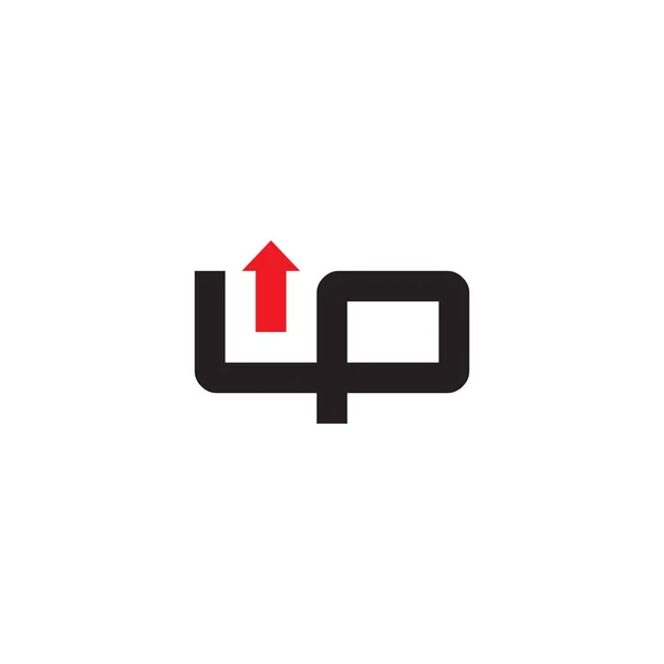 Rode Pijl Met Letter Design Concept — Stockvector