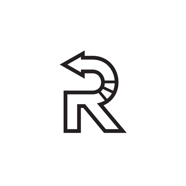 箭头返回 后退字母R标志设计向量 — 图库矢量图片