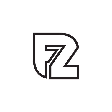 F Z satır harfi logo tasarım vektörü
