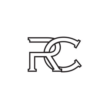 R C serif harf logo tasarım vektörü