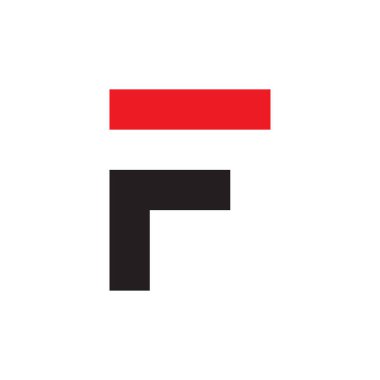 kırmızı siyah F tasarım vektörü