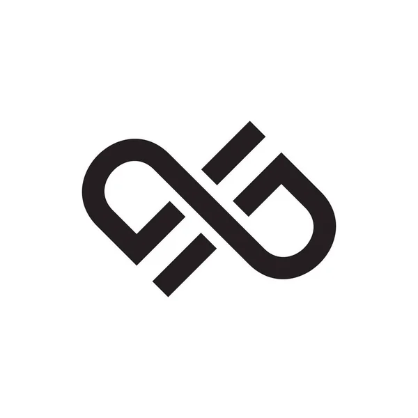 Letras Conectadas Logotipo Vetor Design — Vetor de Stock