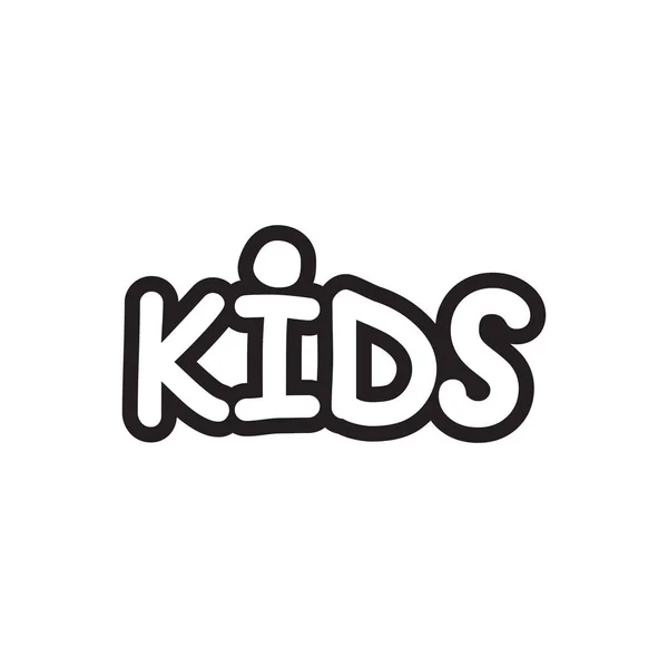 Kids Linhas Conceito Design Palavras — Vetor de Stock