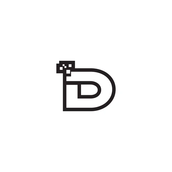Dデジタル線文字デザインコンセプト — ストックベクタ