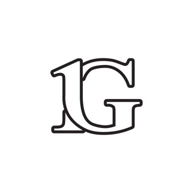 1 G serif harf logo tasarım vektörü