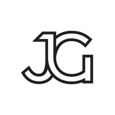 J G ilk harf çizgileri logo tasarım vektörü