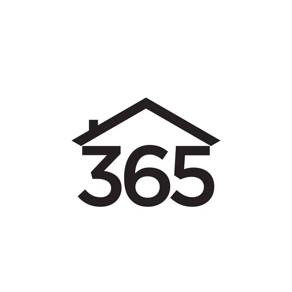Projekt Logo Dachu Dom 365 — Wektor stockowy