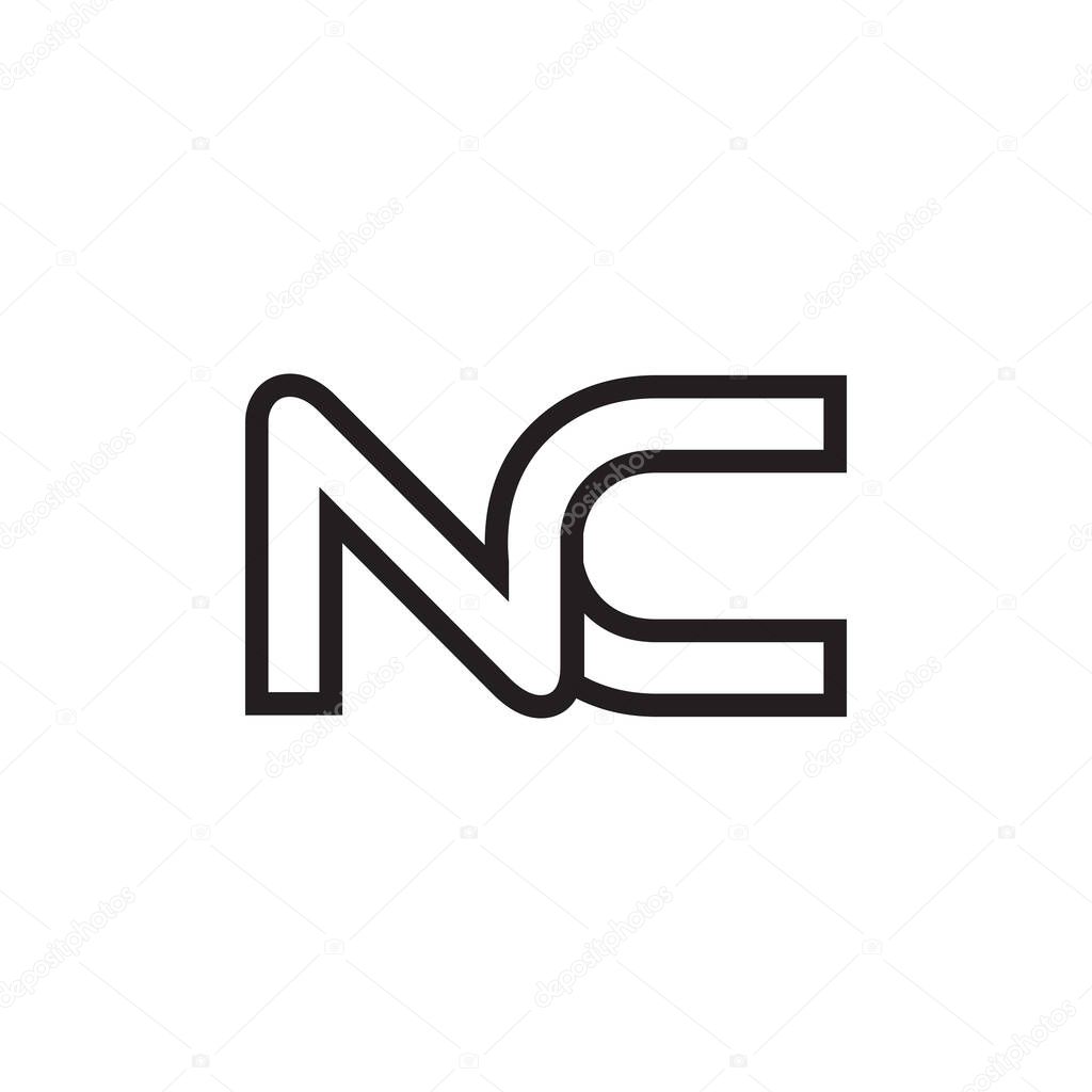 N C connect letter icon design vector