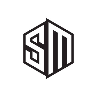 S M harfi logo tasarım vektörü
