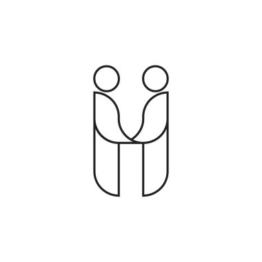 H insanları logo tasarımı kavramı