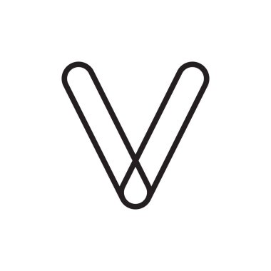 V hatları modern harf logo tasarım vektörü