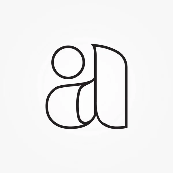 Lignes Minuscules Une Lettre Serif Logo Design Vecteur — Image vectorielle