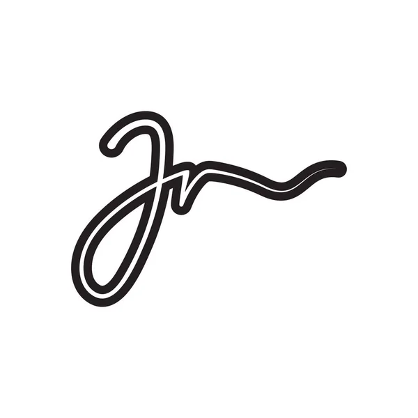Handwriting Lines Logo Design Vector — Stock Vector