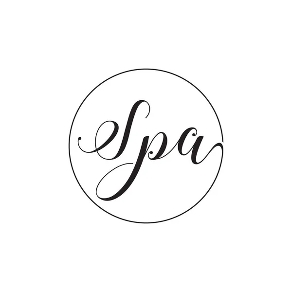 Spa Manus Brev Elegant Logotyp Design Koncept — Stock vektor