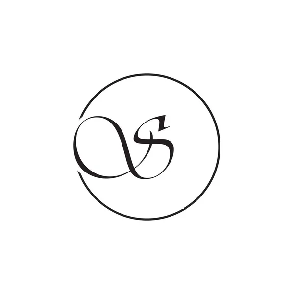 Script Carta Círculo Logotipo Design Vetor — Vetor de Stock