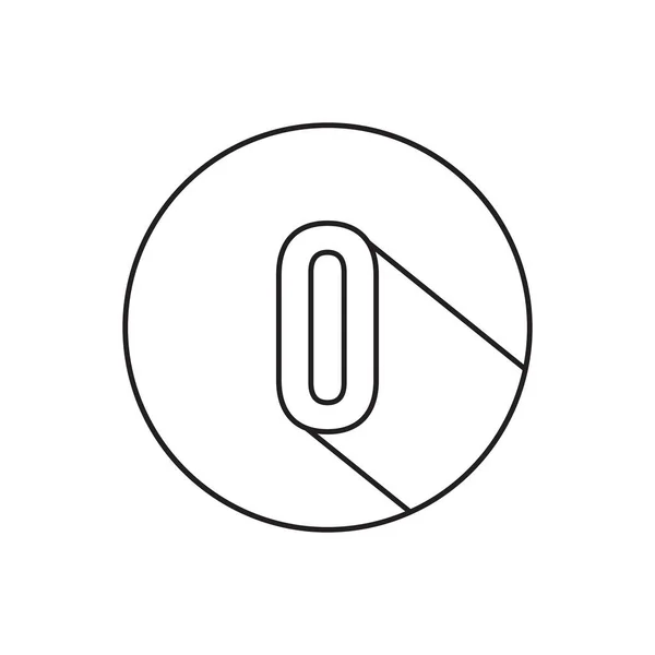 Zero Numero Linee Icona Simbolo Vettore Isolato Sfondo Bianco — Vettoriale Stock