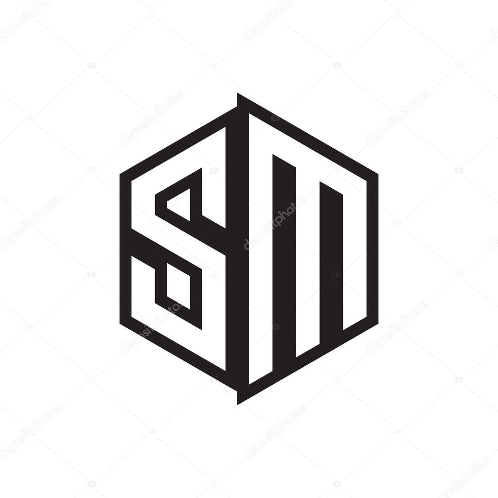 S M letter logo design vector