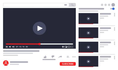 Tam kare video şablonu. modern tasarım vektör modellemesi.