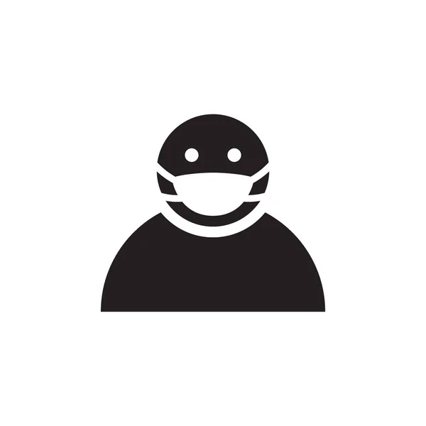 Icône Personnes Avec Masque Médical Isolé Sur Fond Blanc — Image vectorielle
