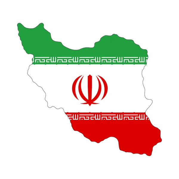 Irán Térkép Zászló Tervezés Vektor Illusztráció — Stock Vector