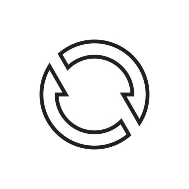 Beyaz arkaplanda çizgi simgesi vektörünü eşzamanla