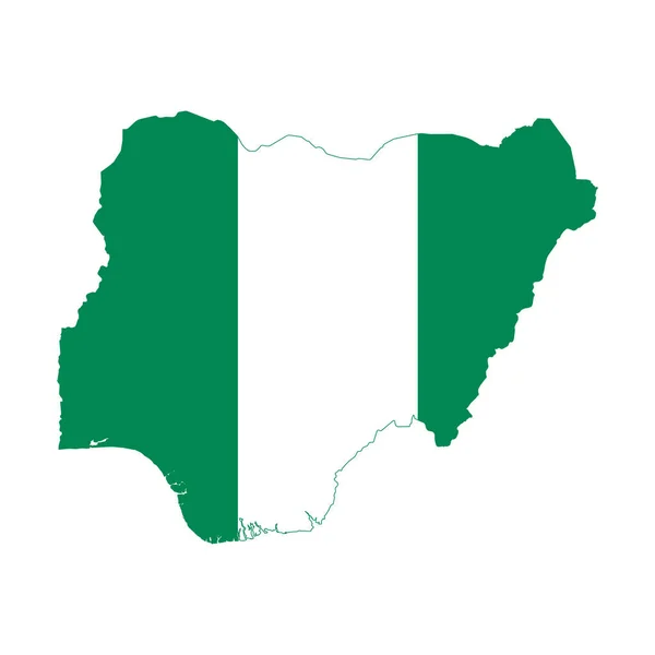 Nigeria Mapa Desenho Bandeira Vetor Ilustração — Vetor de Stock