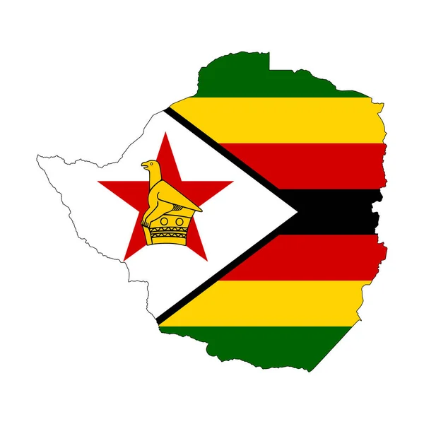 Zimbabwe Mapa Bandeira Desenho Vetor Ilustração — Vetor de Stock