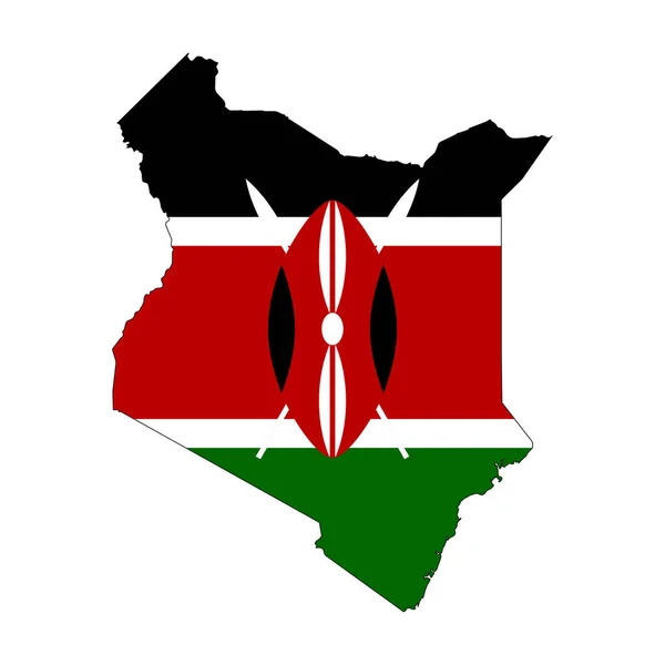 ケニア地図旗デザインベクトルイラスト — ストックベクタ
