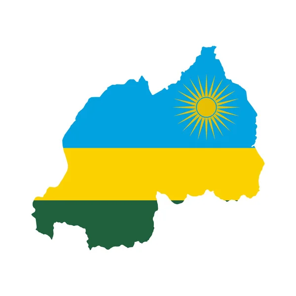 ルワンダ地図旗のデザインベクトル図 — ストックベクタ