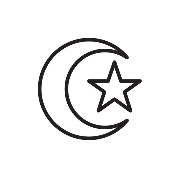 Lignes Symbole Islamique Vecteur Isolé Sur Fond Blanc — Image vectorielle